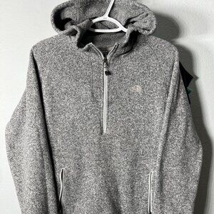 The North Face Women's Heather Grey Heavy Knit Long-Sleeve Hoodie SZ Lrg